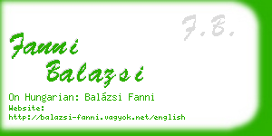 fanni balazsi business card